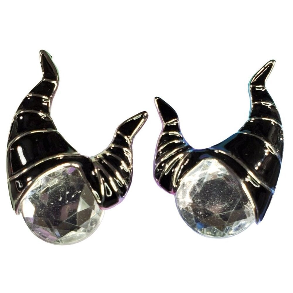Maleficent Villain Stud Earrings Sleeping Beauty Crystal Accessories Jewelry